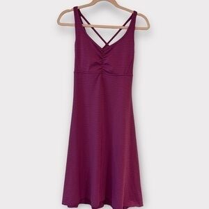 Prana jersey knit halter tank dress in violet raspberry